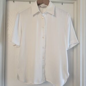 ZARA Short Sleeve Satin Shirt
